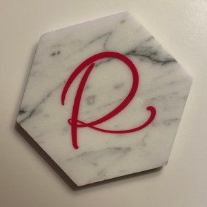 4" Hexagon Marble Coaster